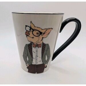 Hipster Pig Animal Mug Dressed Hog Anthropomorphic 16.5 oz Signature Housewares